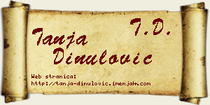 Tanja Dinulović vizit kartica